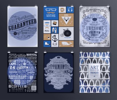 Afiş, el ilanı, broşür tasarım şablonları kümesi