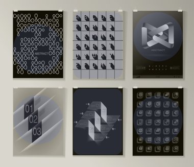 Afiş, el ilanı, broşür tasarım şablonları kümesi