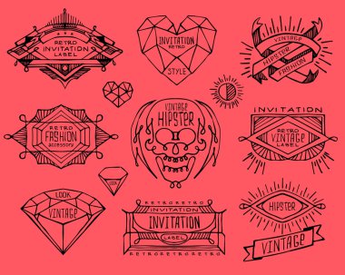 Soyut retro vintage tasarım