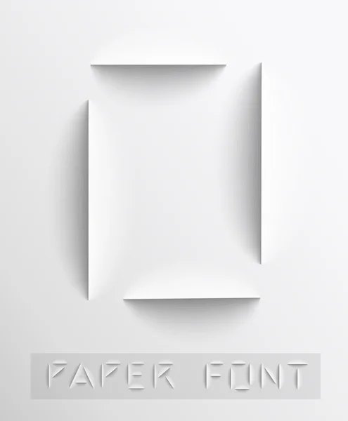 Papiergeschnittener Brief. Typografie — Stockvektor