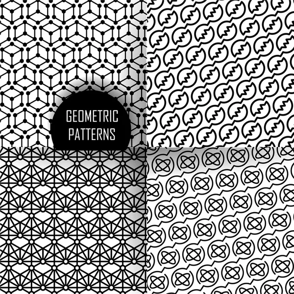 Geometrische Muster im Op-Art-Design. Schwarzweiß-Kunst. — Stockvektor