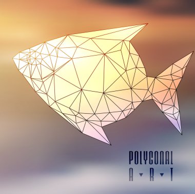 Soyut poligonal balık