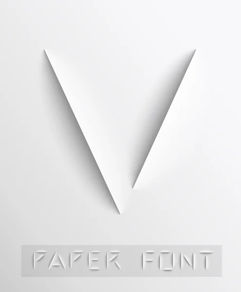 Papiergeschnittener Brief. Typografie — Stockvektor