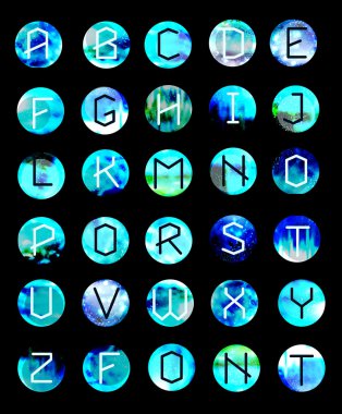 geometrik yazı tipi. Yaratıcı alfabe. Tipografik Set.