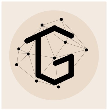 Kozmik tarzı soyut poligonal mektup