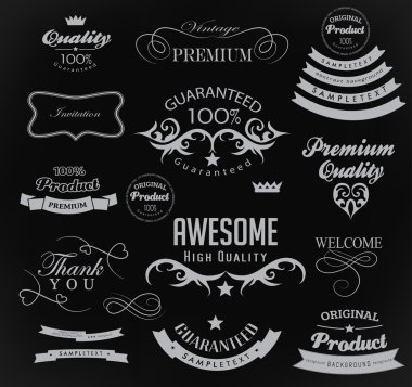 Tasarım için kaligrafik ögeler kümesi