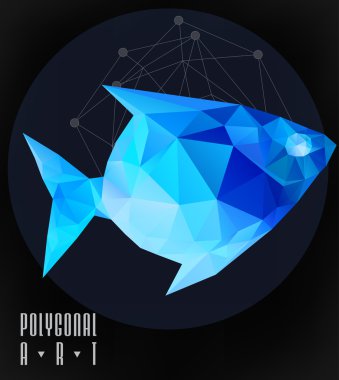 Soyut poligonal balık