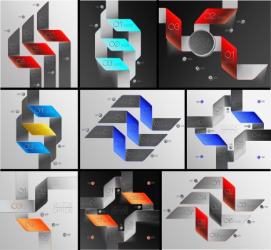 oklar satırları infographics seti