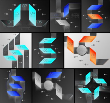 oklar satırları infographics seti