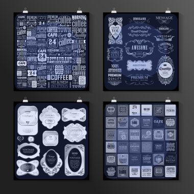 Afiş, el ilanı, broşür tasarım şablonları kümesi