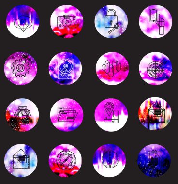  web ve mobil uygulaması için evrensel modern simgeler