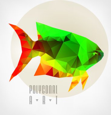 Soyut poligonal balık