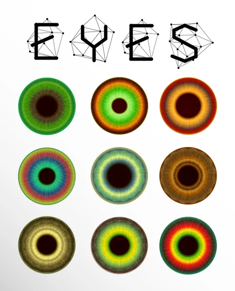 Colección de ojos, pupila humana — Archivo Imágenes Vectoriales