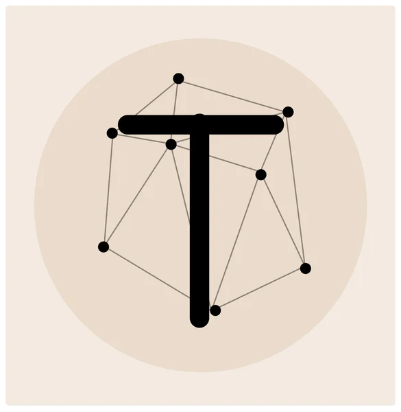 Carta poligonal abstrata em estilo cósmico — Vetor de Stock