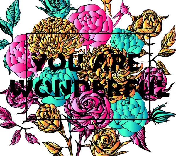 Hermoso flor fondo arte — Vector de stock