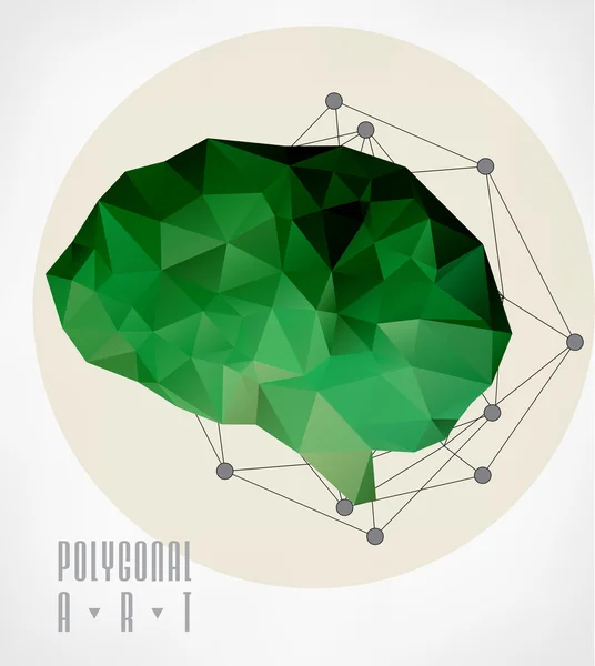 Абстрактный многоугольный мозг — стоковый вектор