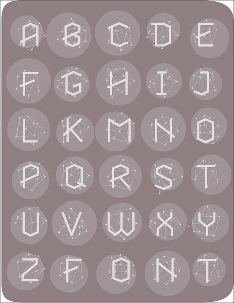 Многоугольный геометрический шрифт — стоковый вектор