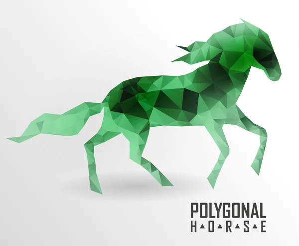 Caballo poligonal abstracto. Ilustración geométrica hipster — Vector de stock