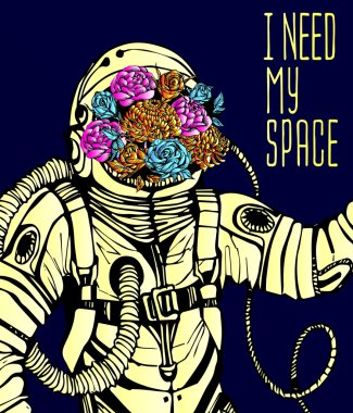 Uzay kavramı ile astronot 