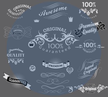 Tasarım için kaligrafik ögeler kümesi