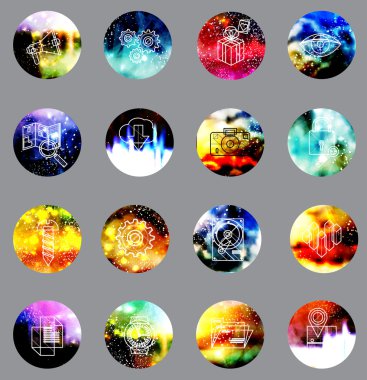  web ve mobil uygulaması için evrensel modern simgeler