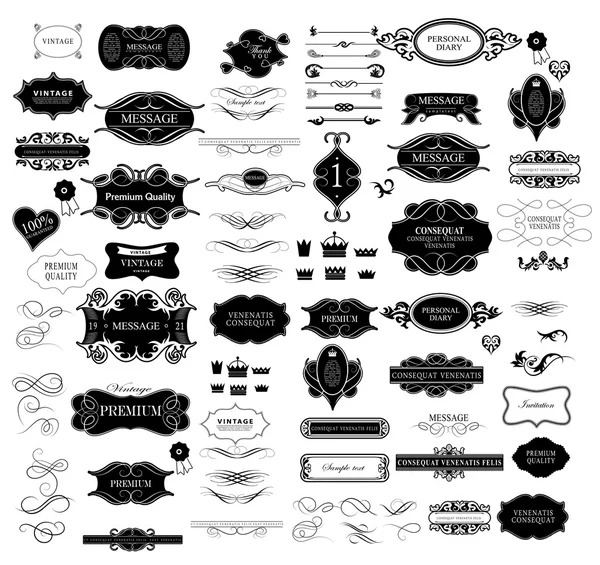 Conjunto de elementos caligráficos para el diseño — Archivo Imágenes Vectoriales