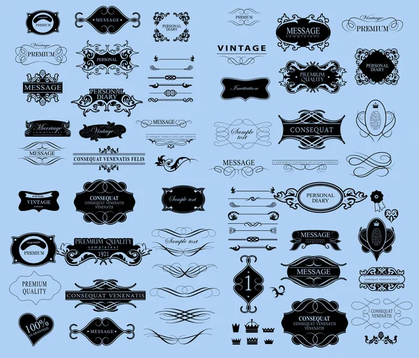 Conjunto de elementos caligráficos para projeto — Vetor de Stock