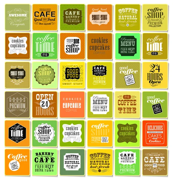 Étiquettes et éléments de café — Image vectorielle