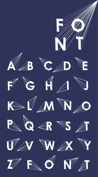 Wire Vector low poly alphabet fuente con sombra — Vector de stock