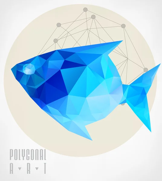 Abstract polygonal fish — Stock Photo, Image