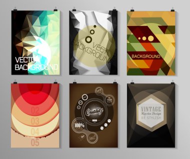 Afiş, el ilanı, broşür tasarım şablonları kümesi