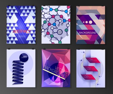 Afiş, el ilanı, broşür tasarım şablonları kümesi