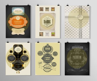 Afiş, el ilanı, broşür tasarım şablonları kümesi