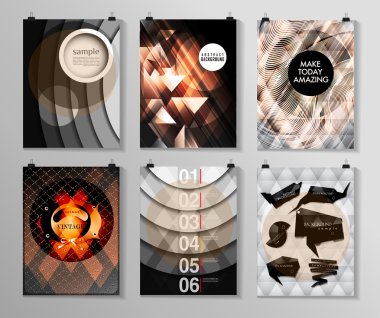 Afiş, el ilanı, broşür tasarım şablonları kümesi