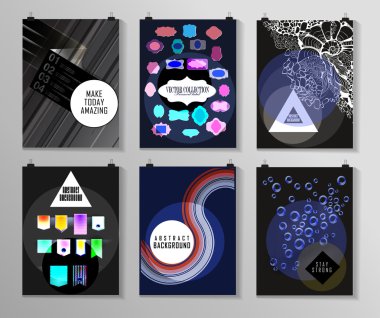 Afiş, el ilanı, broşür tasarım şablonları kümesi