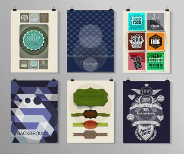 Afiş, el ilanı, broşür tasarım şablonları kümesi