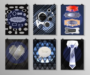 Afiş, el ilanı, broşür tasarım şablonları kümesi