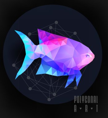 Soyut poligonal balık