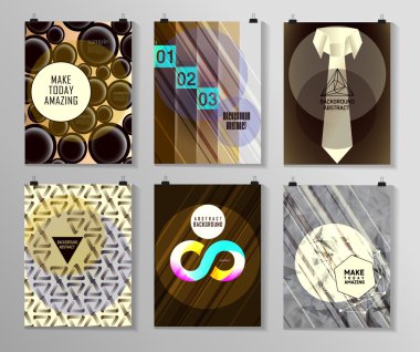 Afiş, el ilanı, broşür tasarım şablonları kümesi
