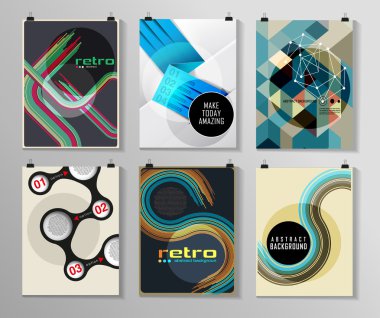 Afiş, el ilanı, broşür tasarım şablonları kümesi