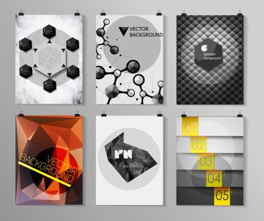 Afiş, el ilanı, broşür tasarım şablonları kümesi