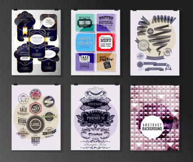 Afiş, el ilanı, broşür tasarım şablonları kümesi