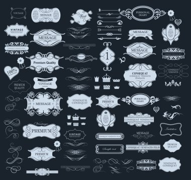 Tasarım için kaligrafik ögeler kümesi