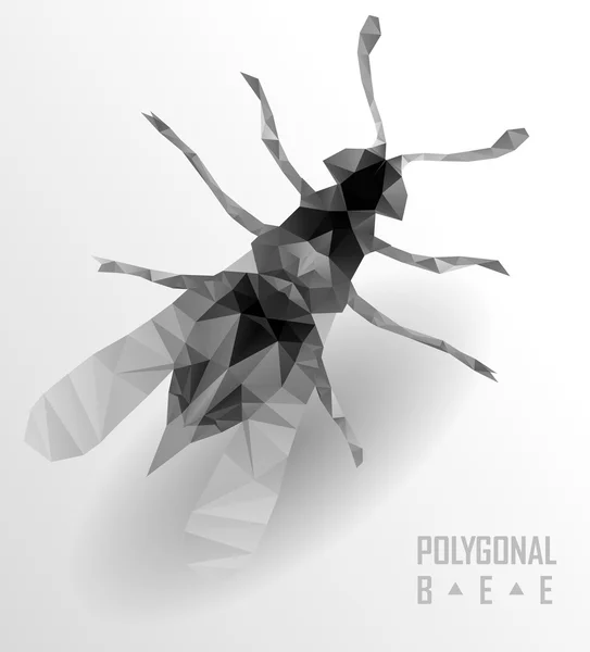 Abeja poligonal volando . — Vector de stock