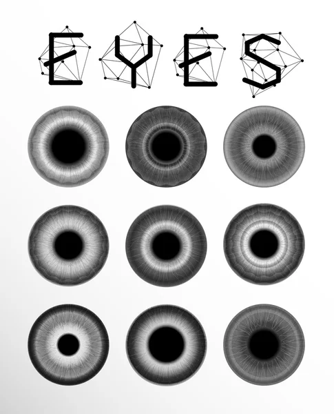 Collection des yeux, pupille humaine — Image vectorielle
