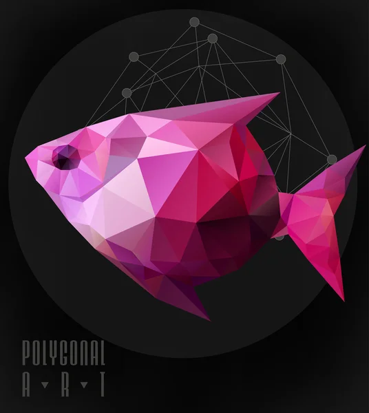 抽象的多边形鱼 — 图库矢量图片
