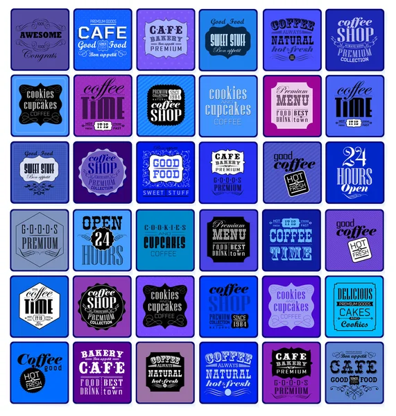 Étiquettes et éléments de café — Image vectorielle