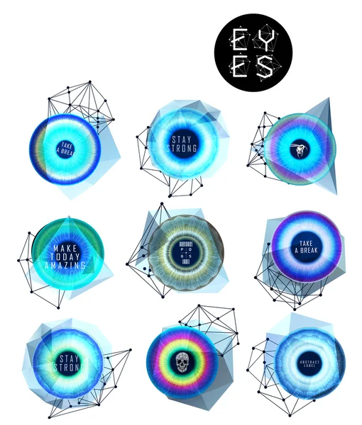 Collection des yeux, pupille humaine — Image vectorielle