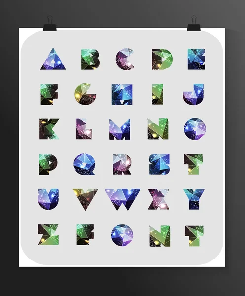 Letra poligonal abstracta en estilo cósmico — Archivo Imágenes Vectoriales