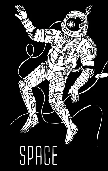 Космическая концепция с космонавтом — стоковый вектор